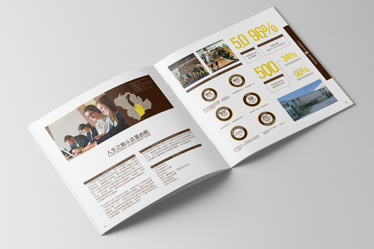 中美留学机构招生手册 画册排版 样册设计 排版设计 |平面|书籍/画册