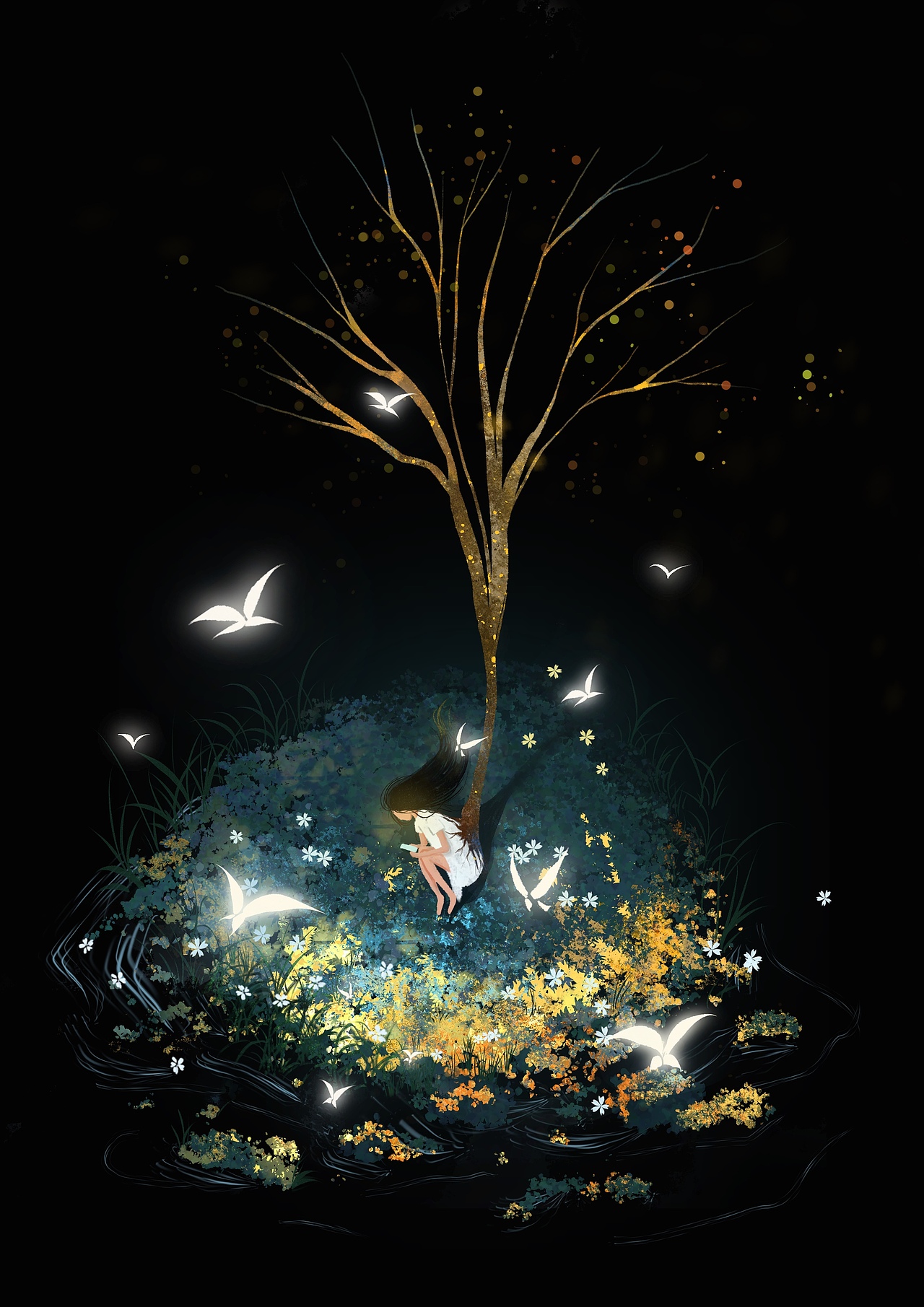 窥梦系列插画（图ZMzQzMDczNjA0） - 创作习作 - 站酷设计师叁野_彭彭原创素材 - 站酷ZCOOL