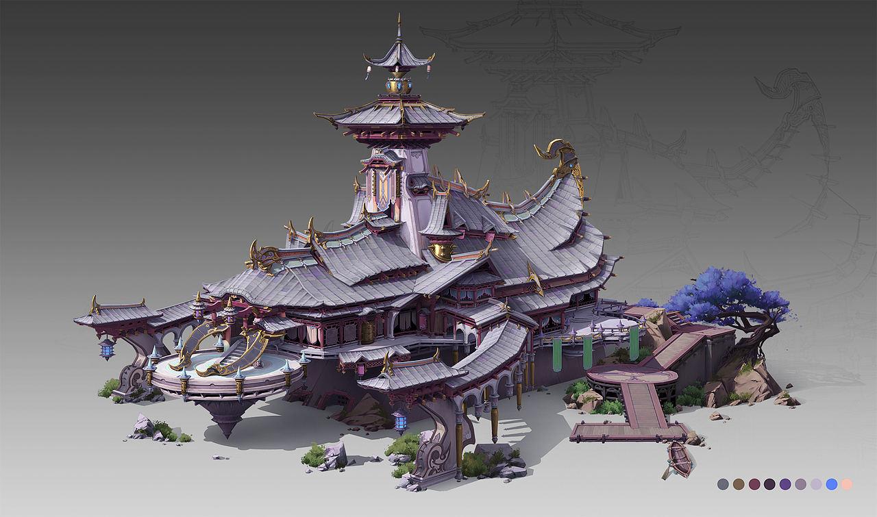 单体建筑练习|插画|游戏原画|扌非骨_原创作品-站酷(zcool)