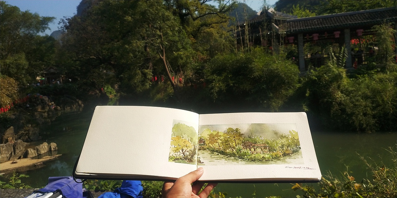 黄姚古镇 采风写生（图ZMTMwNDM0NTA4） - 绘画 - 站酷设计师画画的陈一丘原创素材 - 站酷ZCOOL