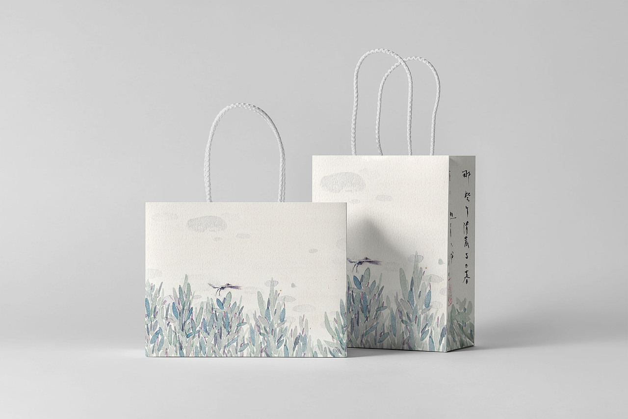 【作品合集】将自己的水彩画做成了礼品包装袋的样子