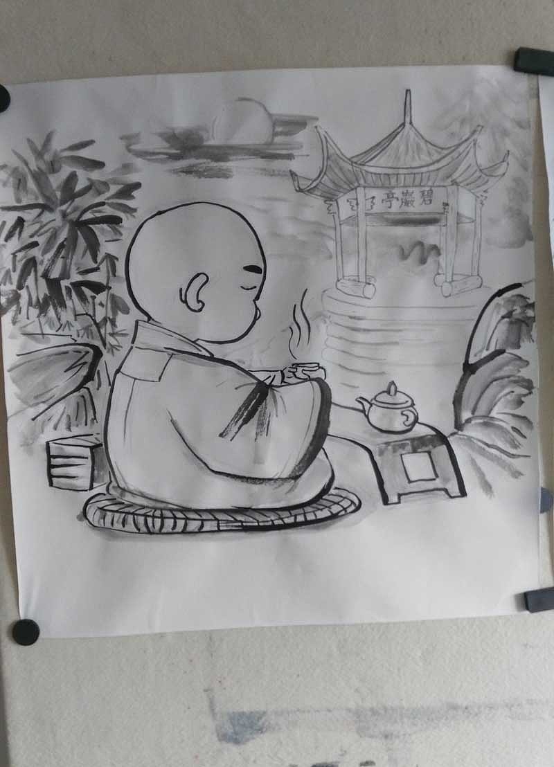 茶禅一味为某禅茶文化论坛画的两幅画