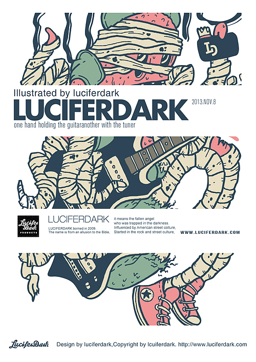 ROCK STREET 怪物吉他插画（图ZMTIzNTYyMzY=） - 新锐潮流插画 - 站酷设计师luciferdark原创素材 - 站酷ZCOOL