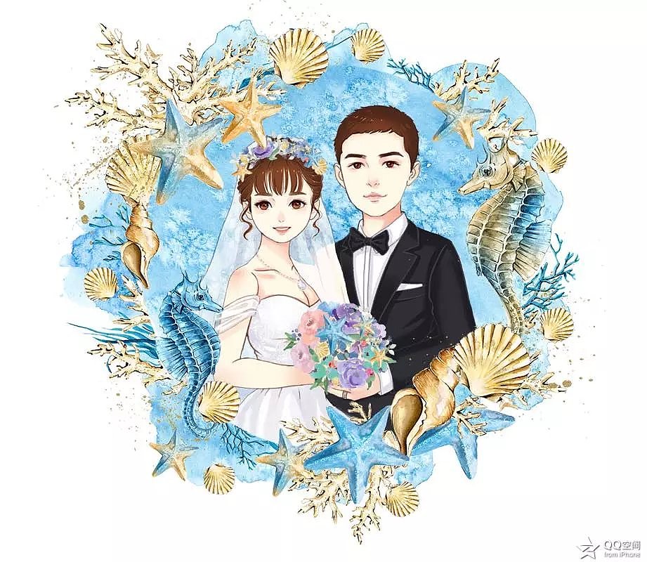 新婚喜帖人像图
