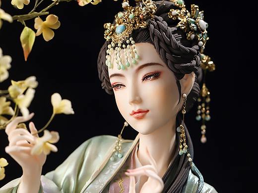 翻糖人偶蛋糕 《花下思汝》 古风翻糖人偶高清细节图