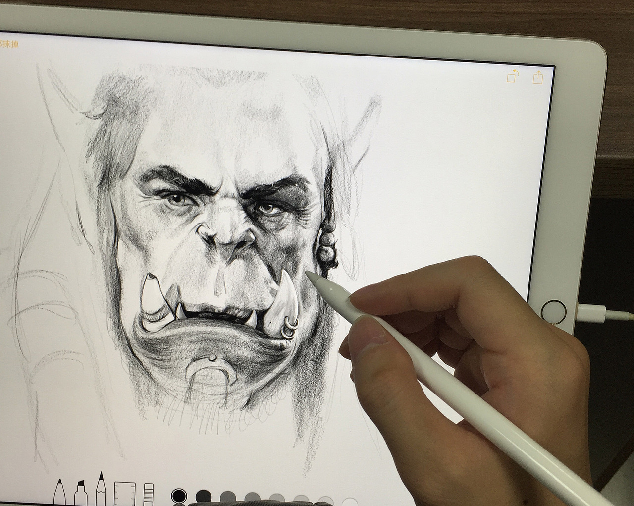 ipadpro绘制杜隆坦素描