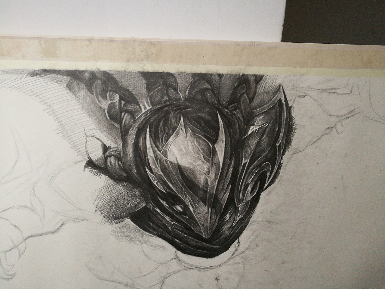 临摹手绘英雄联盟腥红之月泰隆