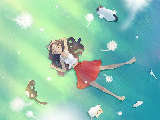 陽光下的女孩（個人主頁-ZMzcyMzA2NDQ=） - 藝術(shù)插畫 - 站酷設(shè)計師魚木嘰原創(chuàng)素材 - 站酷ZCOOL