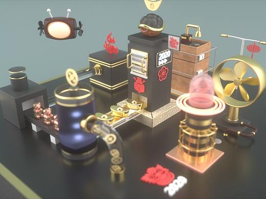 两个app首页和一些C4D作品