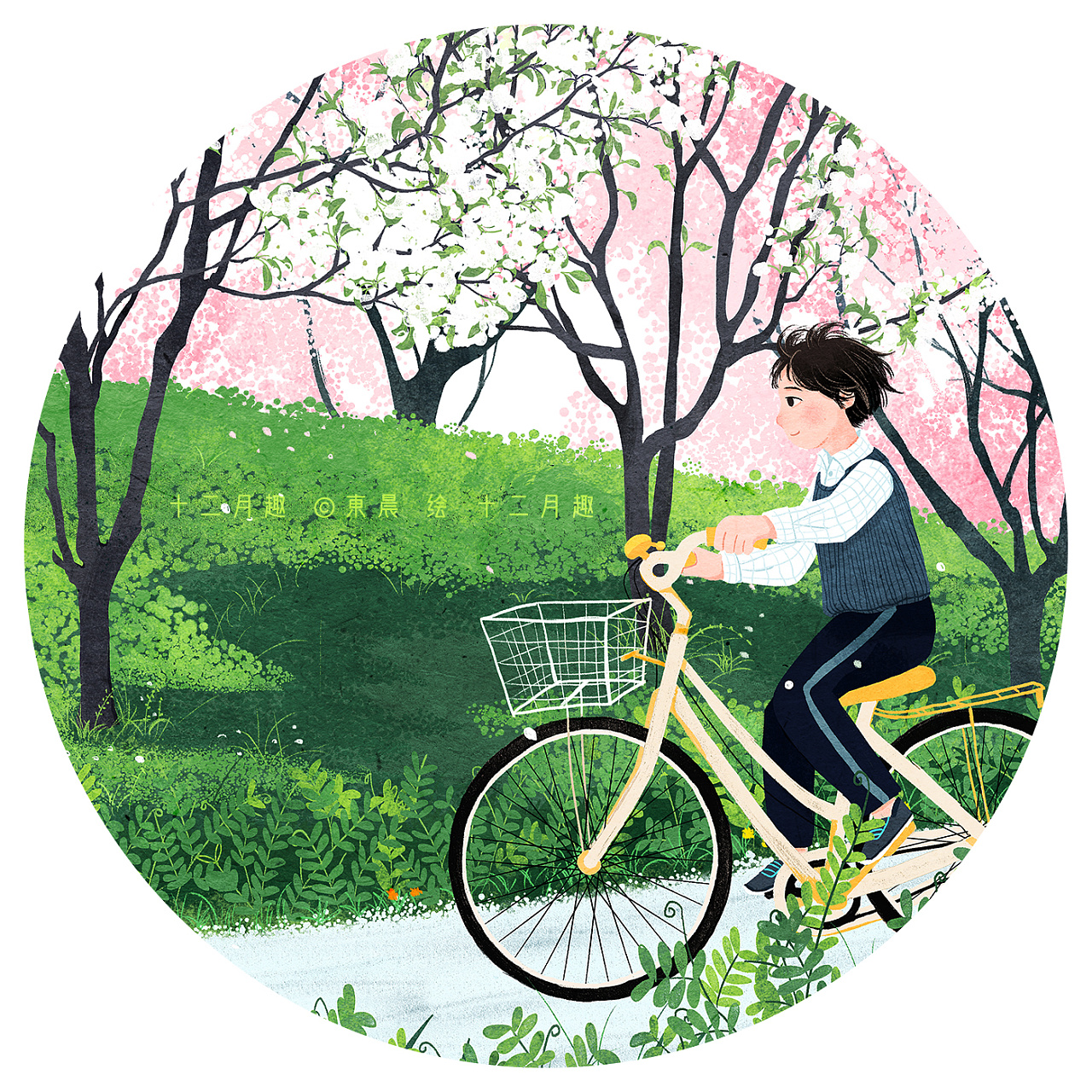 一至十二月乡村童趣季节插画