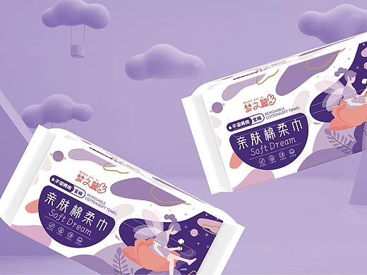 “梦之翼”洁面棉柔巾包装