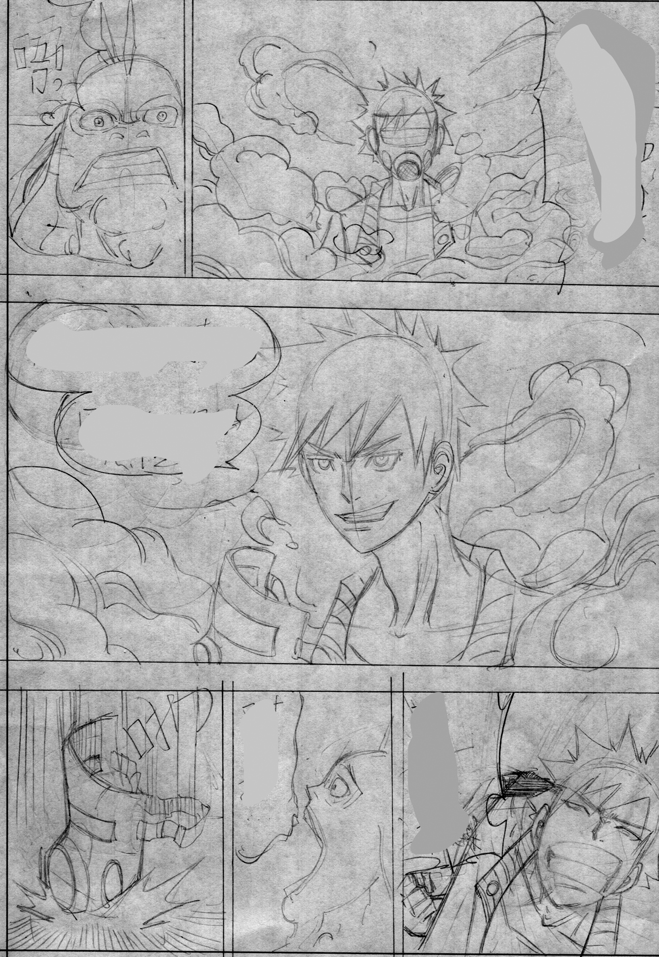 连载漫画的一些分镜草稿和线稿