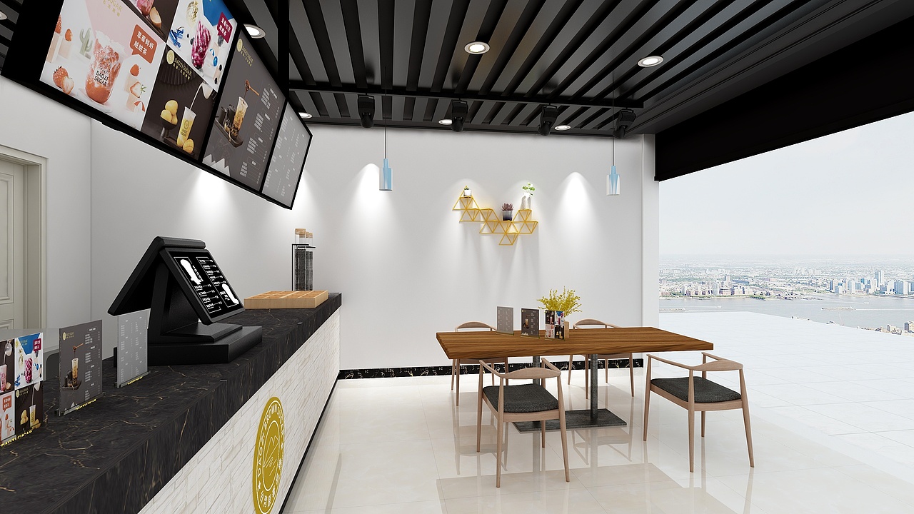 奶茶店 店铺效果图