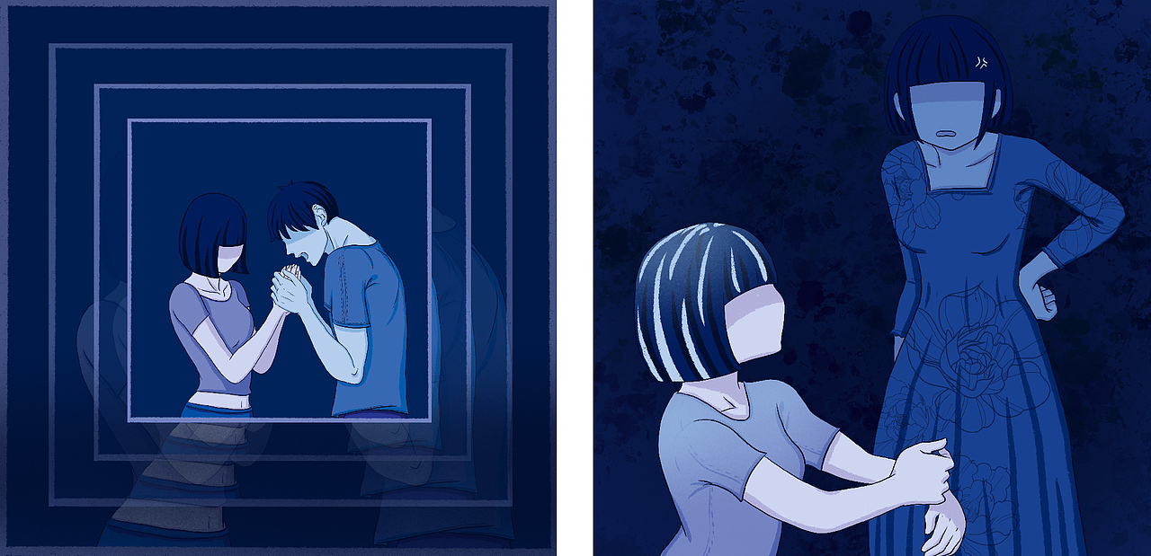 日子和我都很难过--抑郁症主题插画