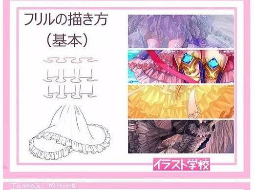 裙子褶皱花边的教程分享,衣服褶皱的绘画教程分享