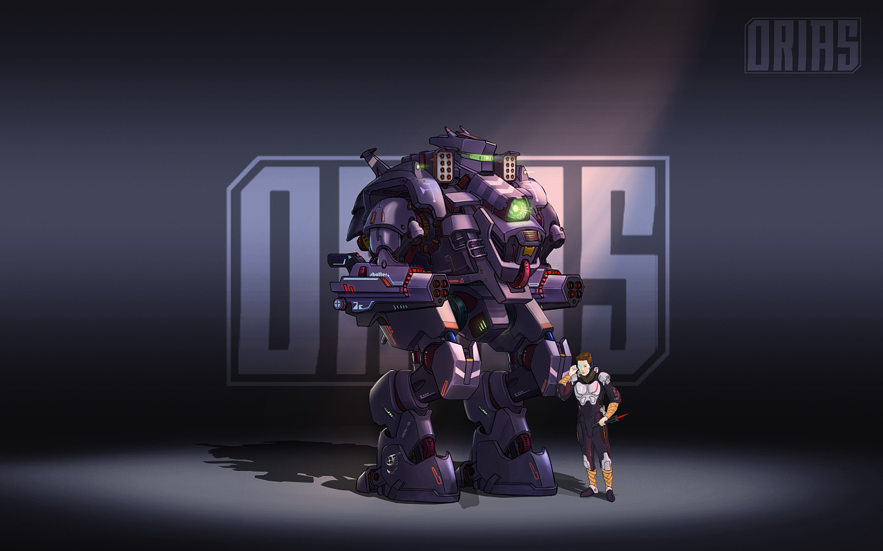 orias-原创近战机甲-欧里亚斯|插画|游戏原画|陈霸先 - 原创作品