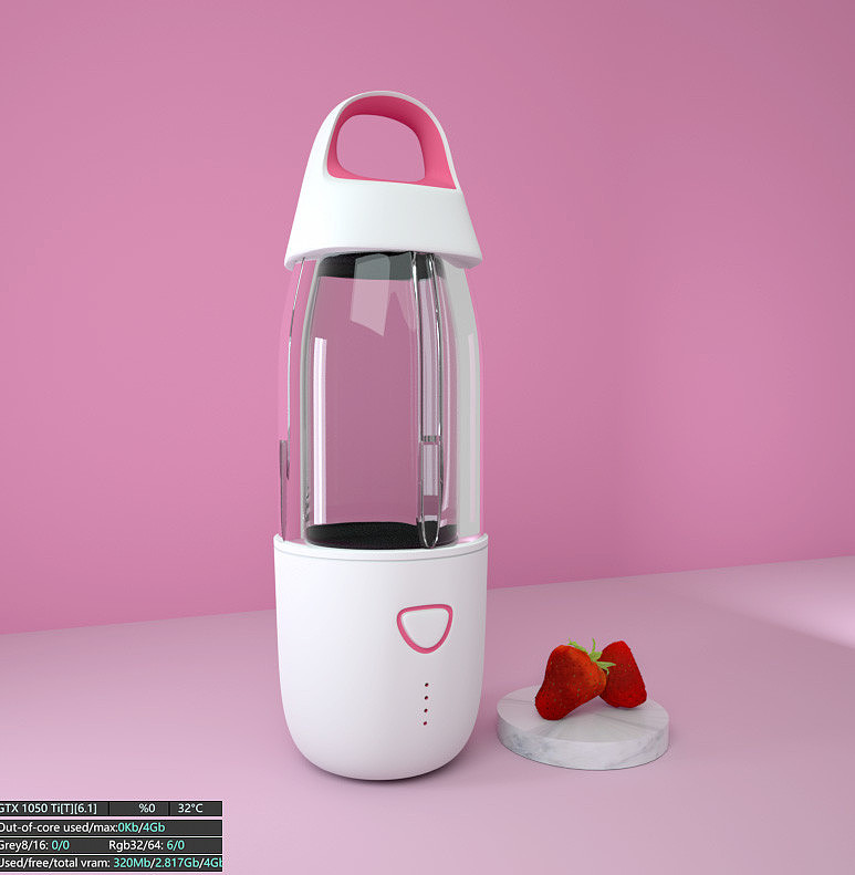 C4D便携式迷你榨汁机产品建模