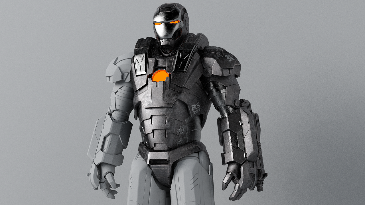 钢铁侠-战争机器 三维建模和材质灯光,后期合成