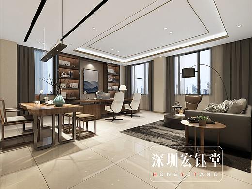 郑州经理办公室装修效果图-郑州董事长办公室装修方案（个人主页-ZNDY4MTI2NDQ=） - 家装设计 - 站酷设计师办公装修设计公司原创素材 - 站酷ZCOOL