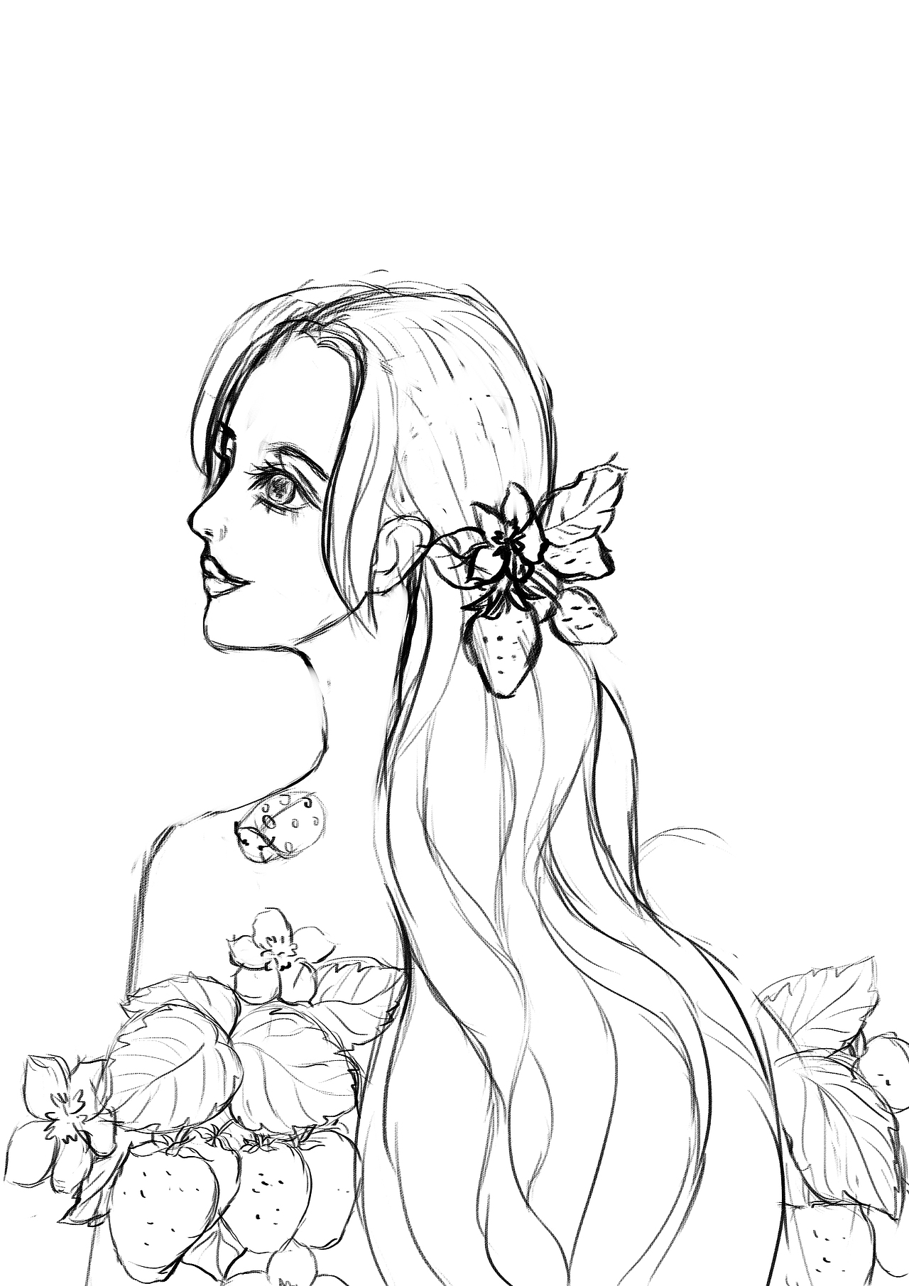 分享收藏星空少女插画水彩少女九宫格蘑菇少女插画森系少女插画少女与