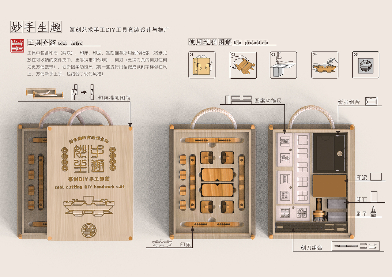 《妙手生趣》篆刻艺术手工DIY工具套装设计与推广