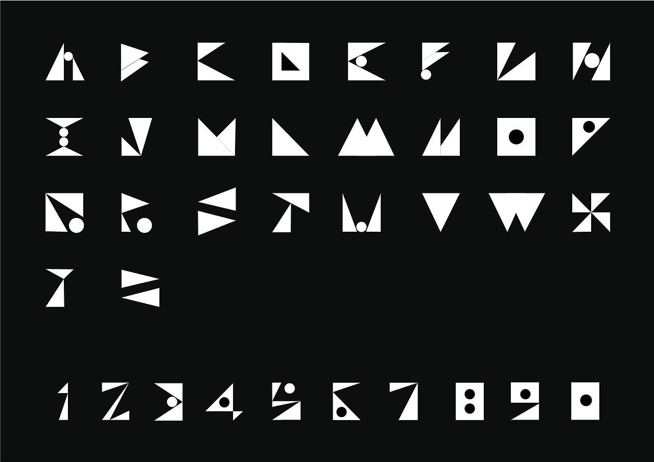 字体设计 - Triangle, Circle and Rectangle