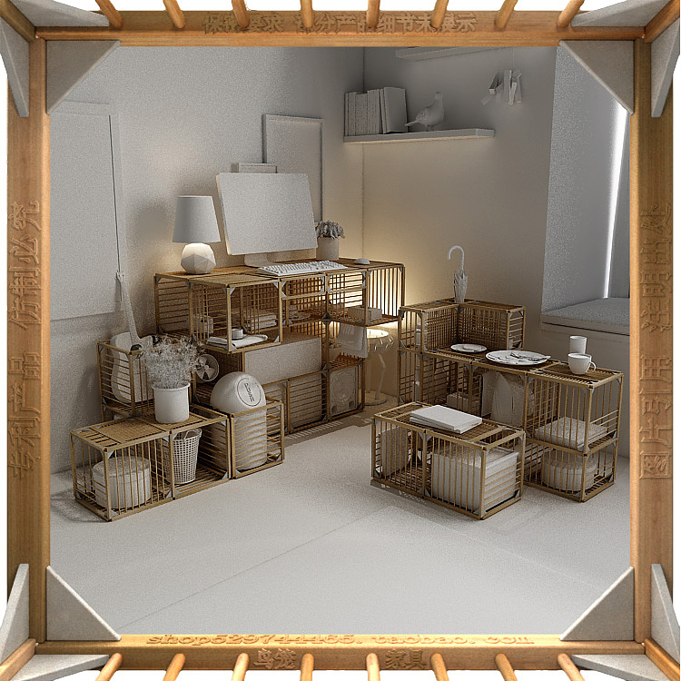 一种模块化组装家具系统--鸟笼家具 竹 建筑结构模型（图ZMTEwMDUxMDU2） - 生活用品 - 站酷设计师鸟笼家具原创素材 - 站酷ZCOOL