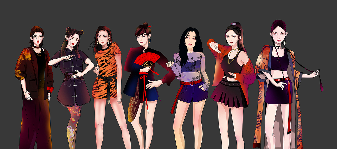 乘风破浪的姐姐（图ZMjE4NzkyNTg4） - 商业插画 - 站酷设计师查小蔫儿原创素材 - 站酷ZCOOL