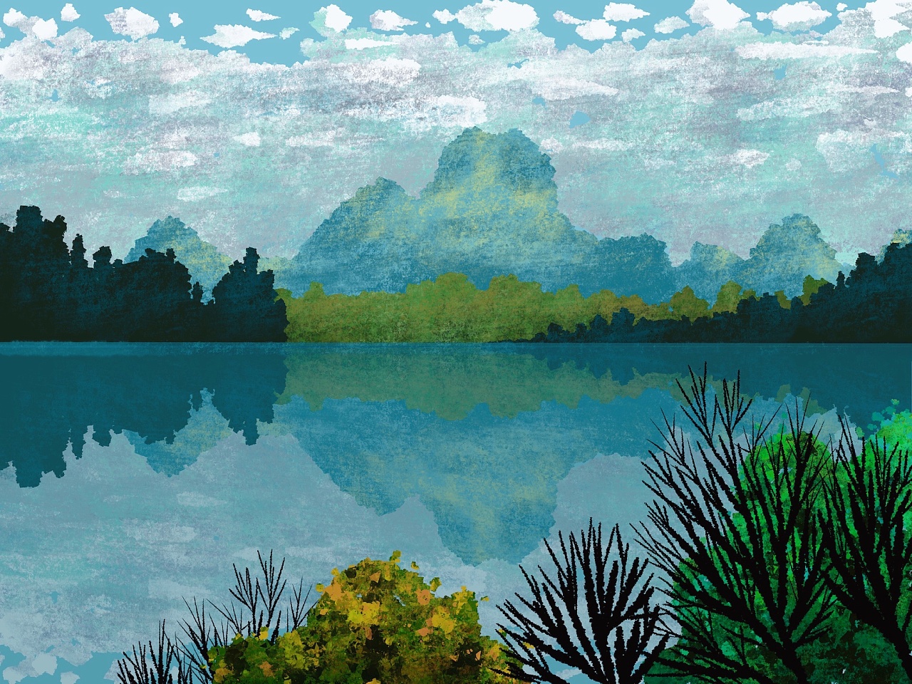 风景练习|插画|插画习作|梦歌 - 原创作品 - 站酷 (zcool)