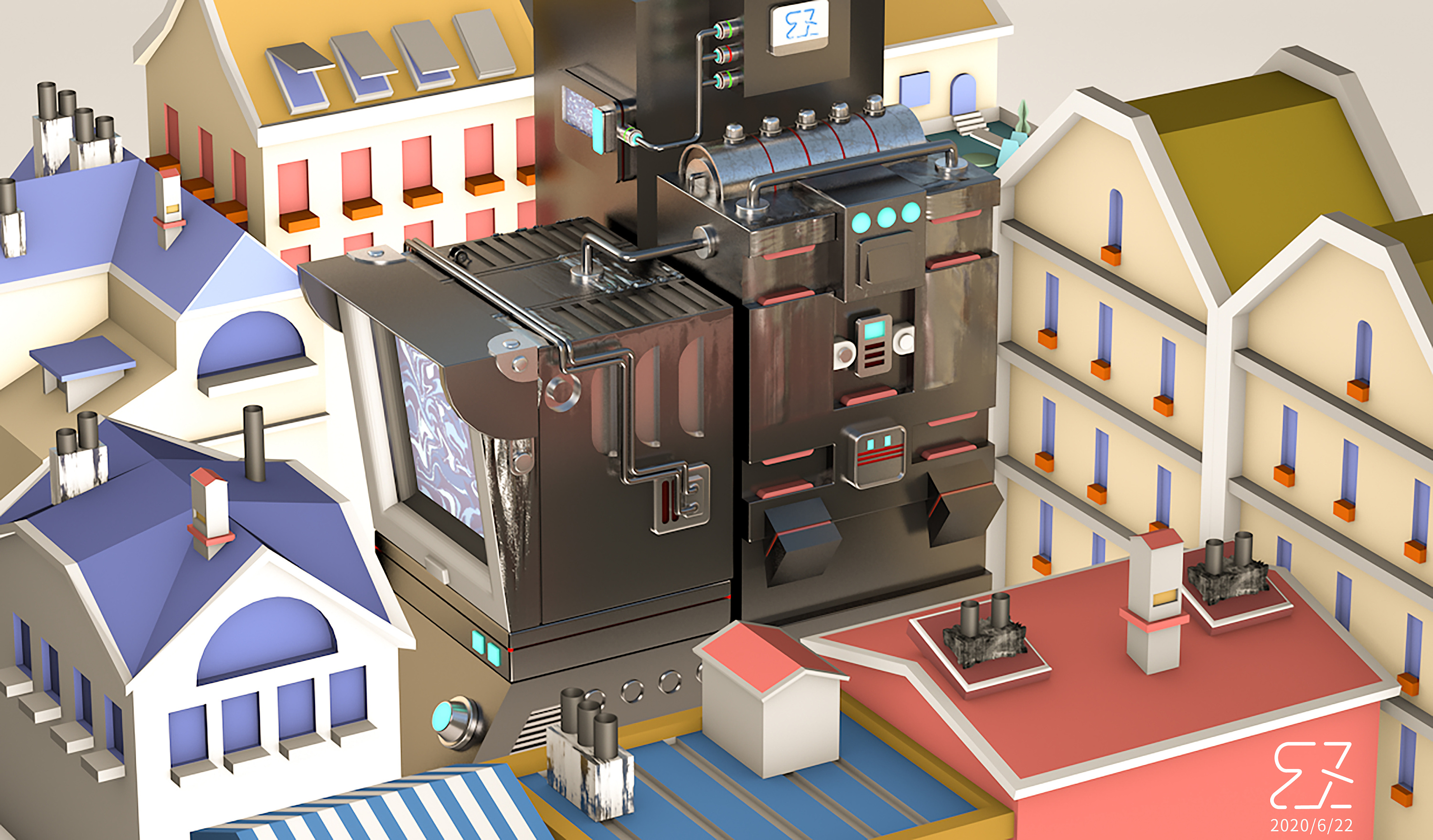 c4d 房子|三维|场景|杨design - 原创作品 - 站酷 (zcool)