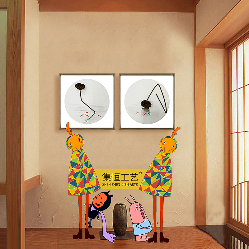 实物画；装饰画、效果图、国画、大堂挂画、饰品、摆件、软装配画、室内设计、整体软装、圆框（图ZNjg2ODExOTY=） - 工艺品设计 - 站酷设计师集恒工艺实物画原创素材 - 站酷ZCOOL