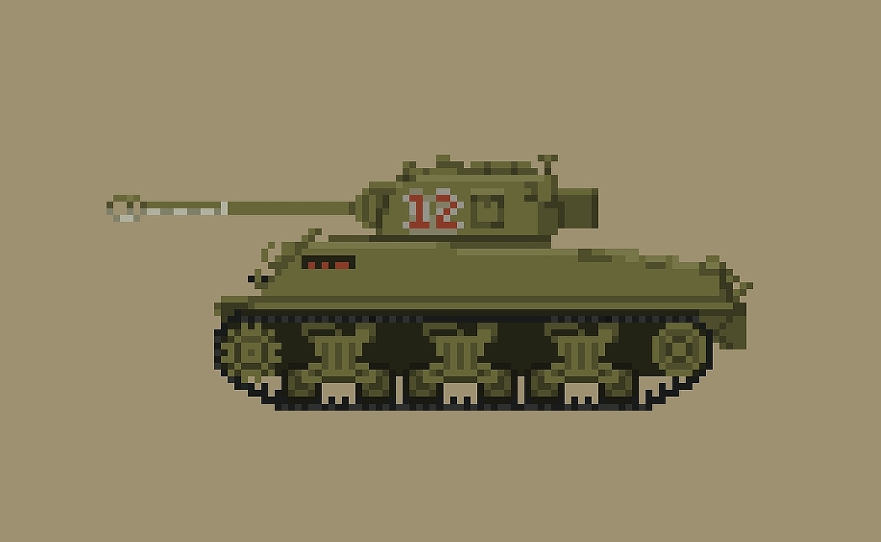 二战美，英部分坦克(像素画)（图ZMzQwMzY3NzAw） - 像素画 - 站酷设计师六六猫儿原创素材 - 站酷ZCOOL