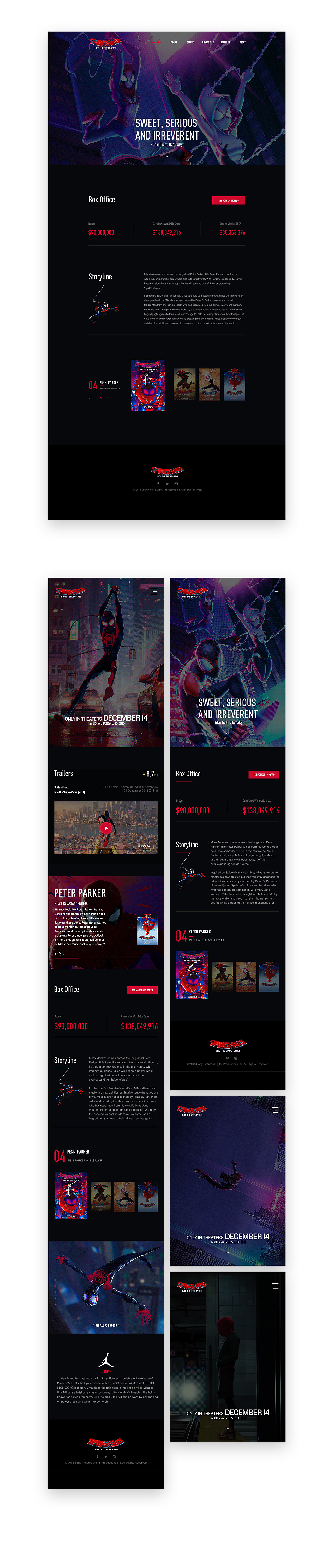 Spider-Man Into the Spider-Verse Webdesign#（图ZMTQwMzIxMzA0） - 企业官网 - 站酷设计师Sawyerchan原创素材 - 站酷ZCOOL