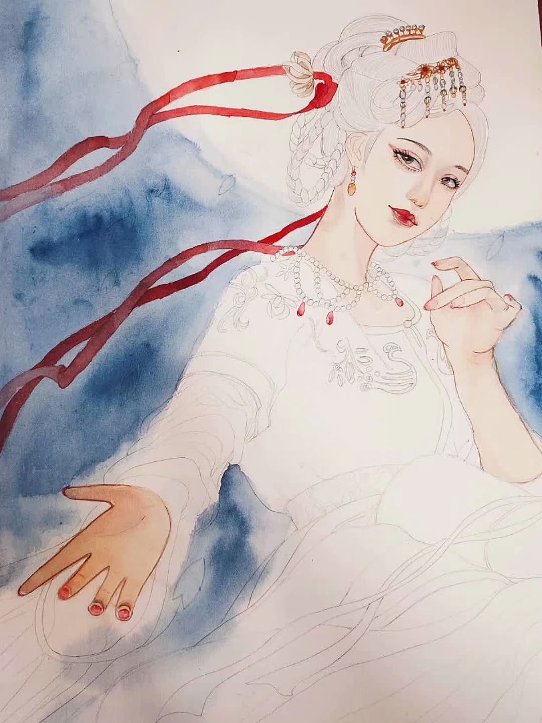 月华风清(水彩)