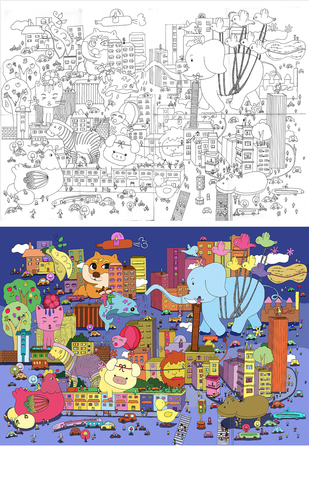 插画创作——和小动物们在一起