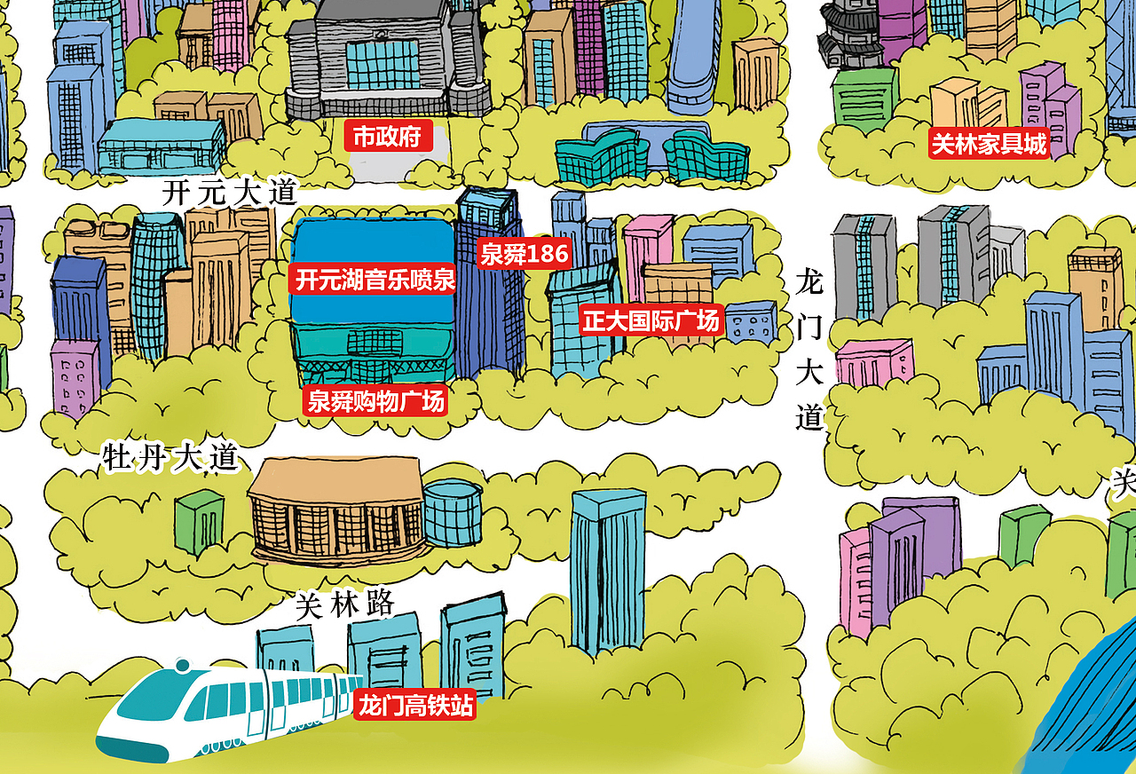 洛阳手绘地图（图ZNzQ0Njg2Njg=） - 艺术插画 - 站酷设计师小齿轮会发光原创素材 - 站酷ZCOOL