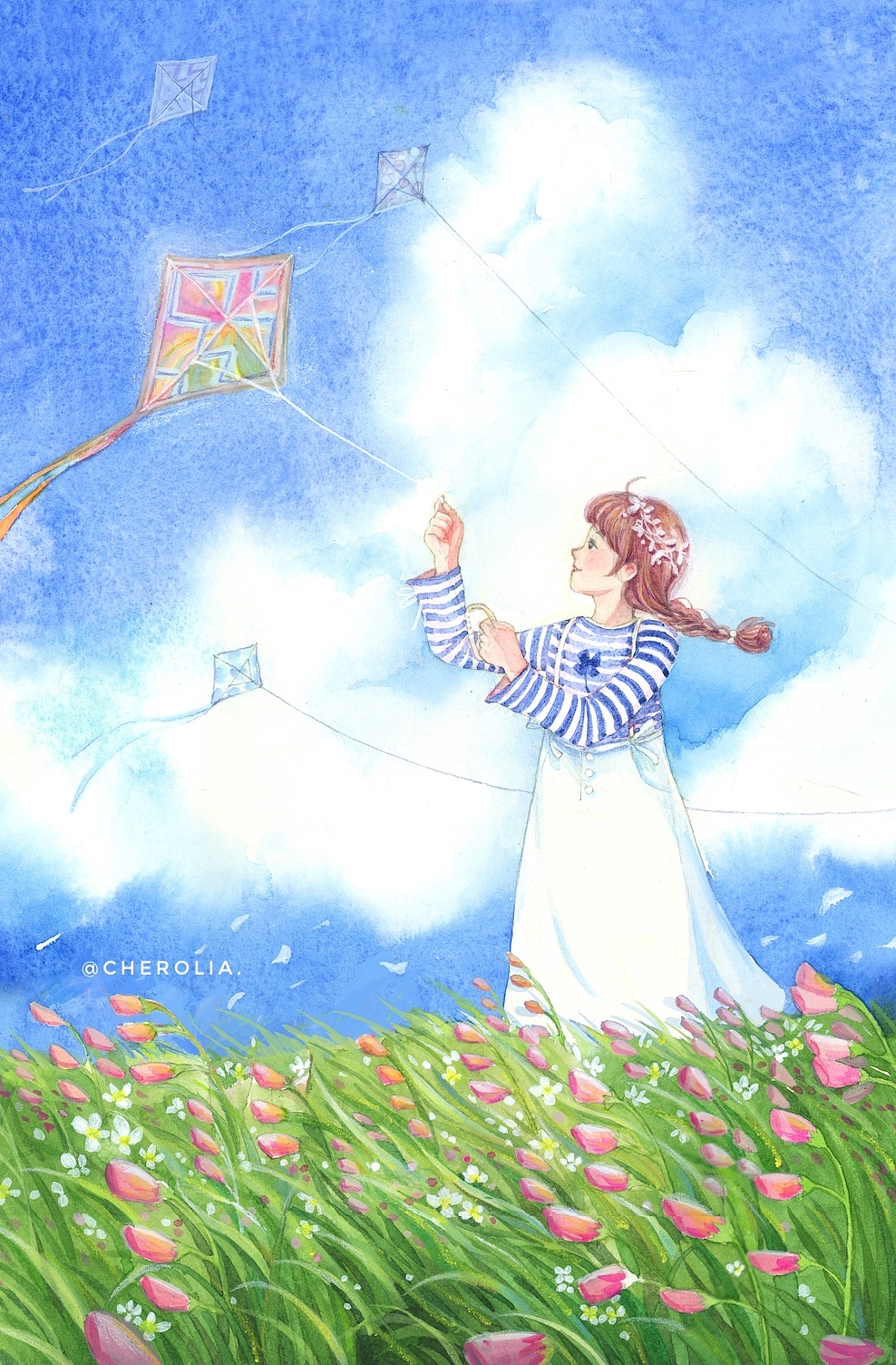 水彩插画-梦想也会长大,不过是朝着童年的方向