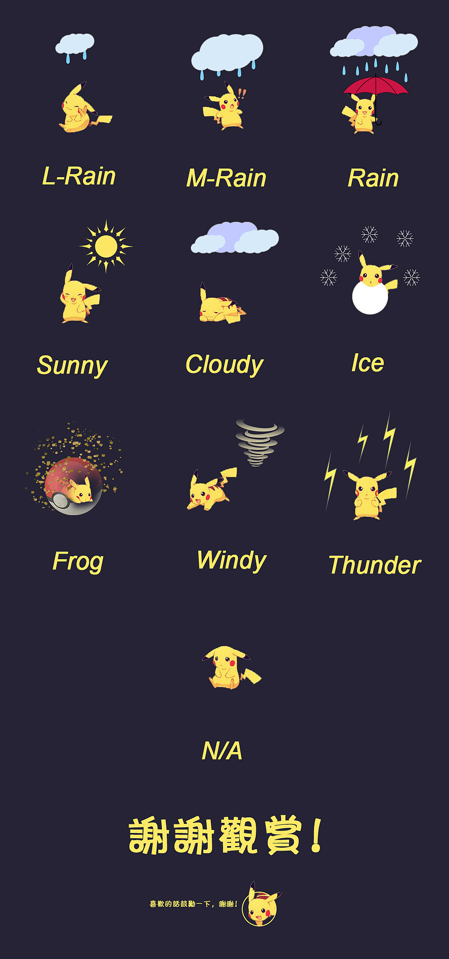 皮卡丘天气图标