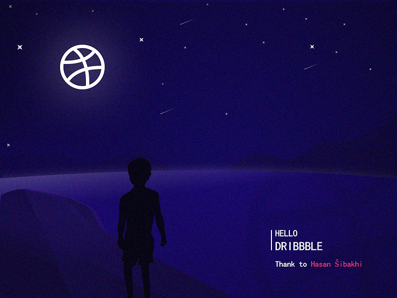 Hello Dribbble（图ZMTY0MzQ2NTQ0） - 艺术插画 - 站酷设计师轩大爷还是大轩爷原创素材 - 站酷ZCOOL