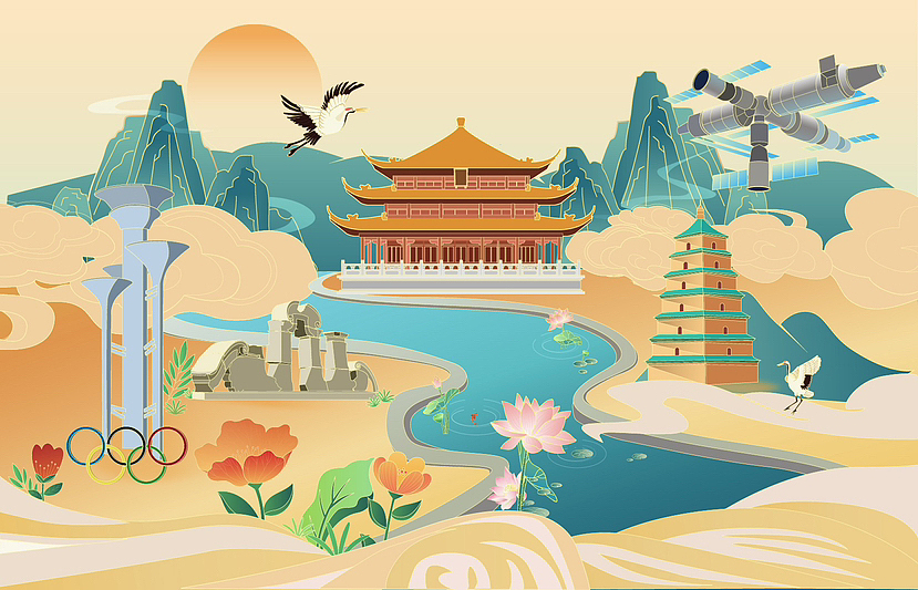 第一幅中国风插画