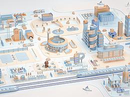 c4d建筑城市