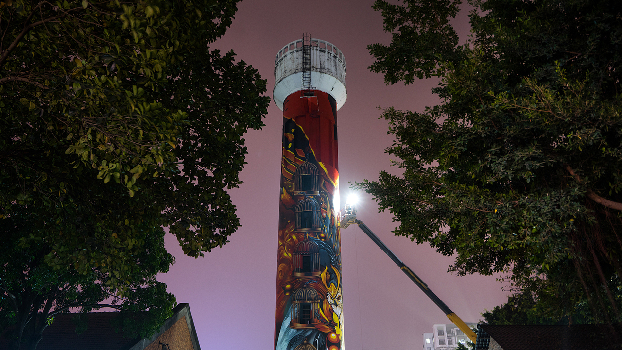 MTS涂鸦团队-如何将一座33米高的水塔变成知名地标建筑（图ZMjE4OTYzMzg0） - 艺术插画 - 站酷设计师MTS_GRAPHIC原创素材 - 站酷ZCOOL