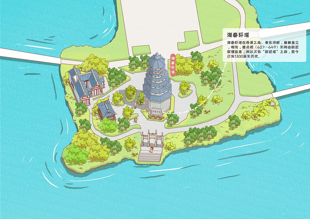 东台天仙缘景区手绘地图