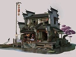 場景原畫設(shè)計 燈籠作坊