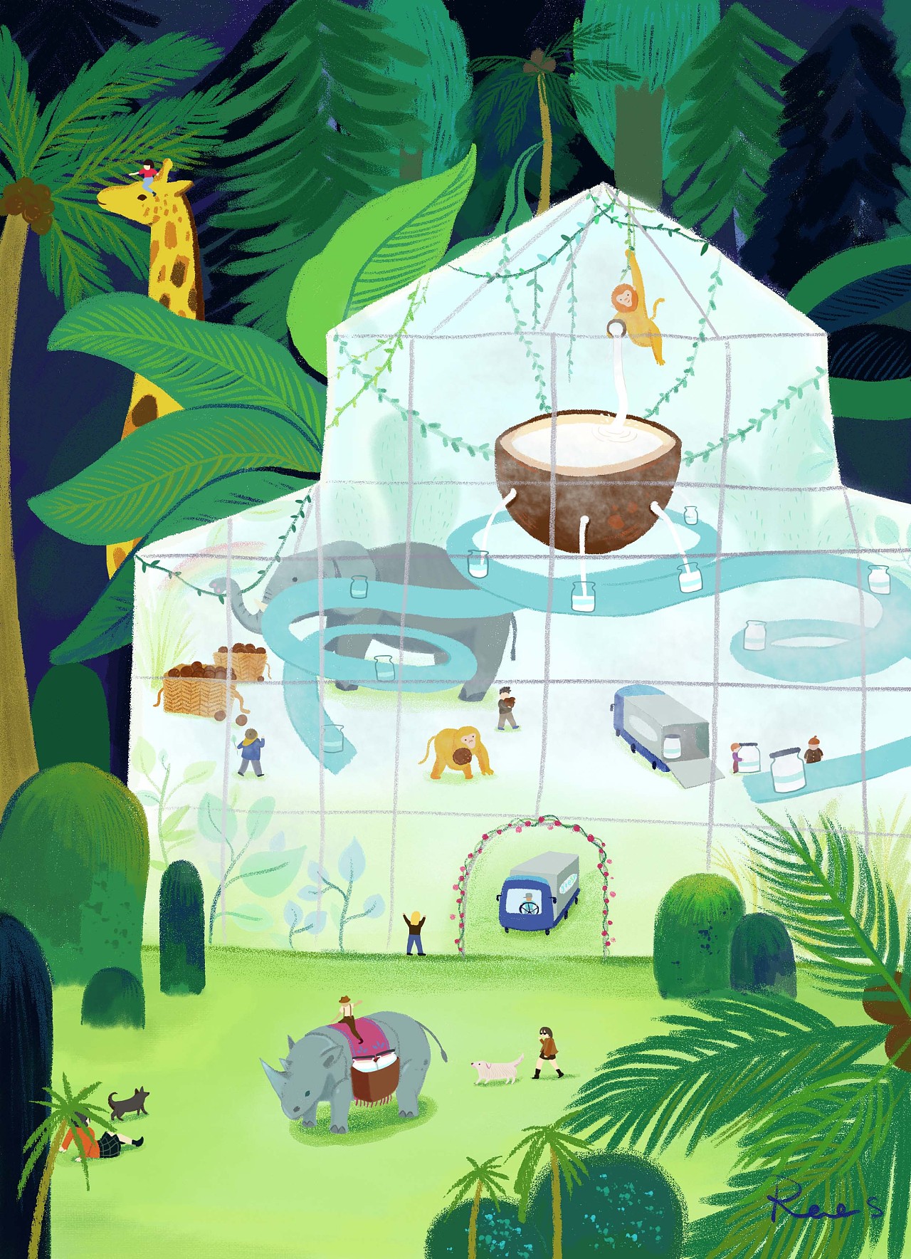 椰汁梦工坊|插画|创作习作|reeshou - 原创作品 - 站酷 (zcool)