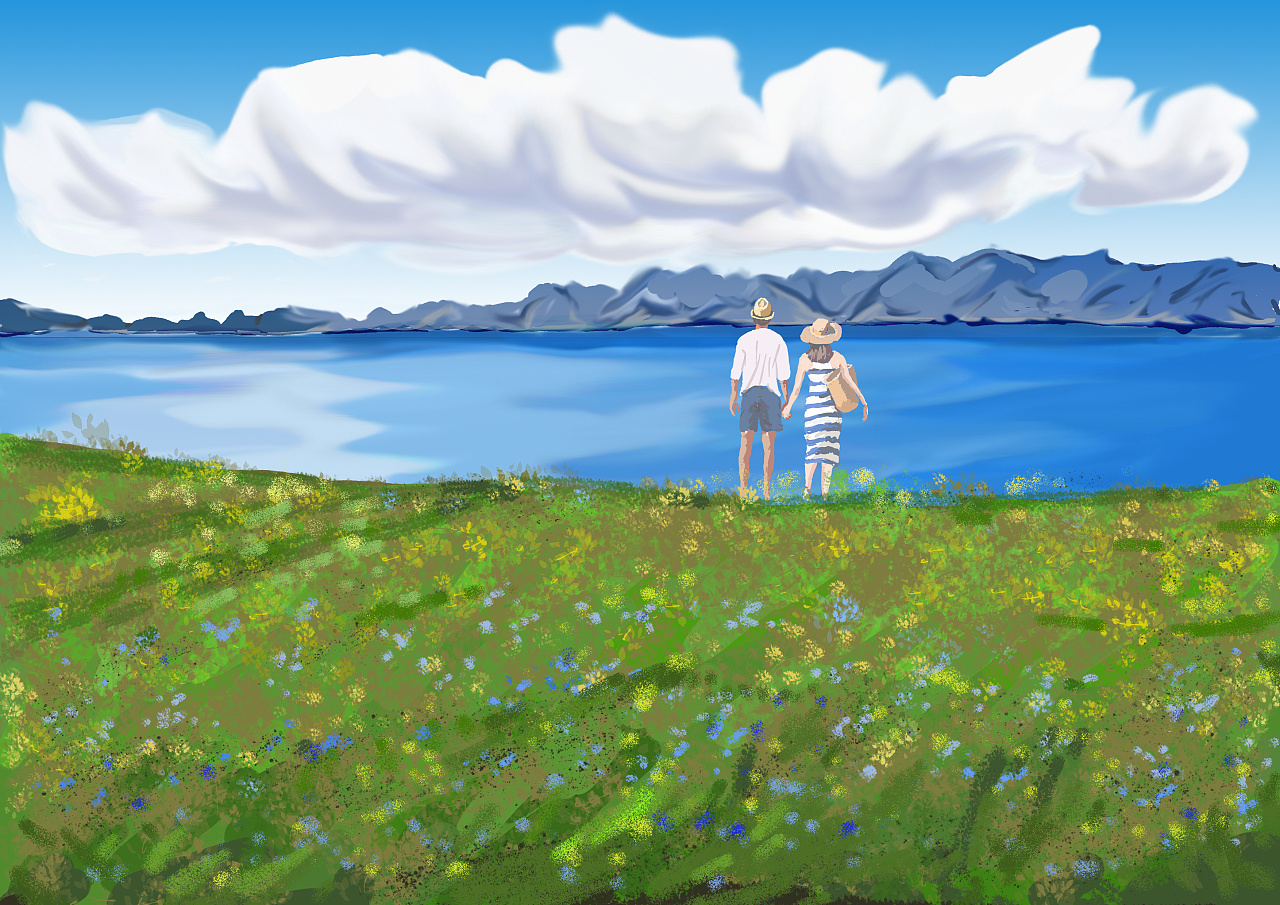 和你在大草原的湖边|插画|绘本|zhkk - 原创作品 - 站酷 (zcool)