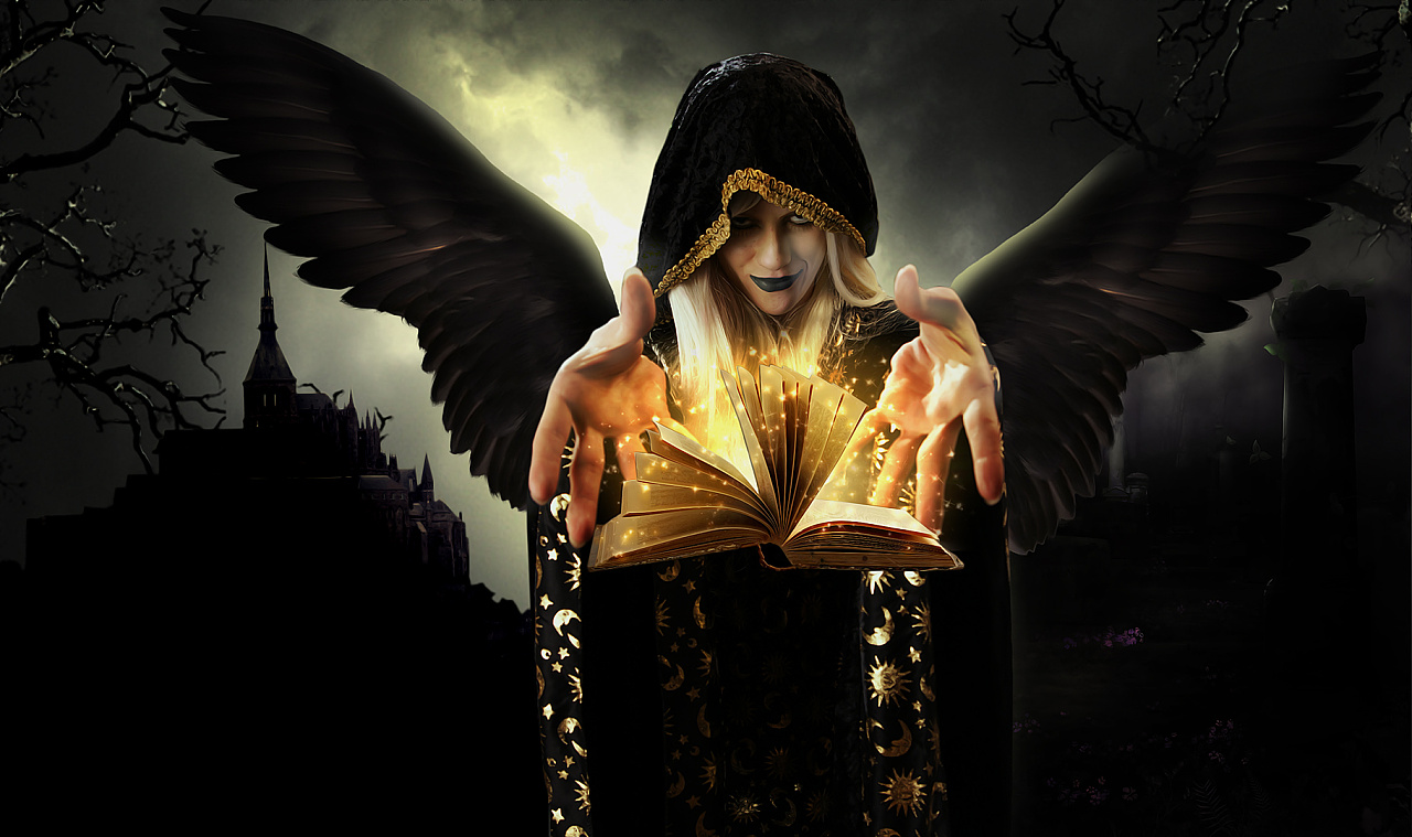 操控魔法书的巫师海报合成练习