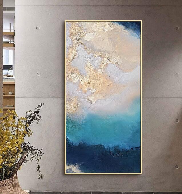 玄关抽象画肌理手绘