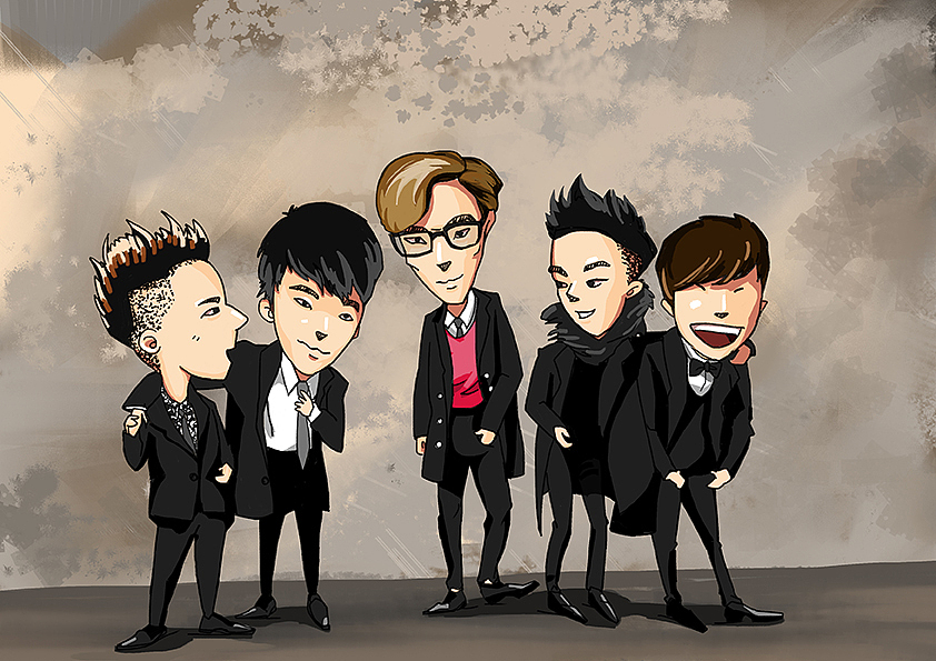 比格棒Bigbang广州演唱会宣传小游戏卡牌绘制（图ZMjc3NjE1ODQ=） - 艺术插画 - 站酷设计师凯米Kamin原创素材 - 站酷ZCOOL