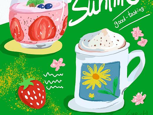 夏日小飲品（個人主頁-ZMzU2ODU5ODA=） - 新銳潮流插畫 - 站酷設(shè)計師Sue皮大花原創(chuàng)素材 - 站酷ZCOOL